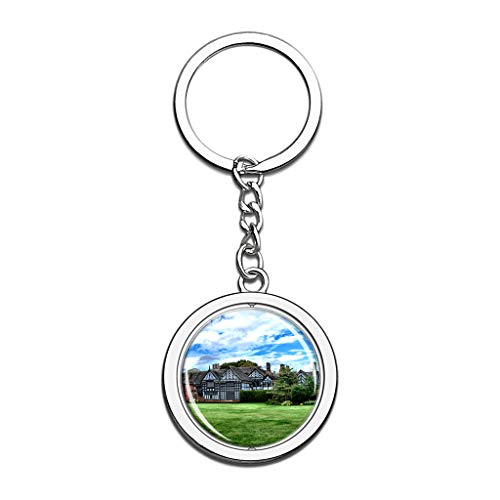 Preisvergleich Produktbild Großbritannien England Speke Hall Liverpool Schlüsselbund Kristall Spin Rostfreier Stahl Schlüsselring Reisen Stadt Andenken
