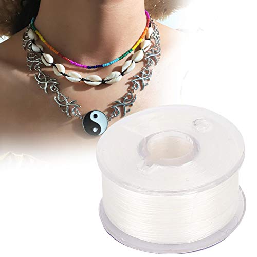 Corde élastique extensible de 0,3 mm, corde élastique de bracelet pour le bracelet de bijoux de bricolage de perles faisant la corde de ligne de corde(blanc) Cover