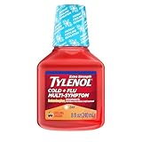 Tylenol Extra Strength Cold + Flu Multi-Symptom Daytime, Acetaminophen Pain Reliever & Dextromethorphan HBr Cough Suppressant, Cooling Cherry Liquid, 8 fl. oz