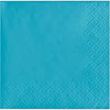 Creative Converting Touch of Color 3-Ply 50 Count Paper Beverage Napkins, Bermuda Blue, Model: 571039B