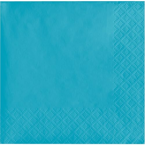 Creative Converting Touch of Color 3-Ply 50 Count Paper Beverage Napkins, Bermuda Blue, Model: 571039B