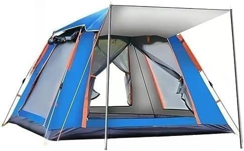 Riazdiw テント ワンタッチ 4-6人用 耐水圧3000mm UVカット 紫外線防止 キャンプ テント 防水 撥水加工 防風 通気 折りたたみ コンパクト前後ダブルドア 防虫対策 メッシュ窓付き 設営簡単 軽量 可愛い おおしゃれ 公園 ピクニック