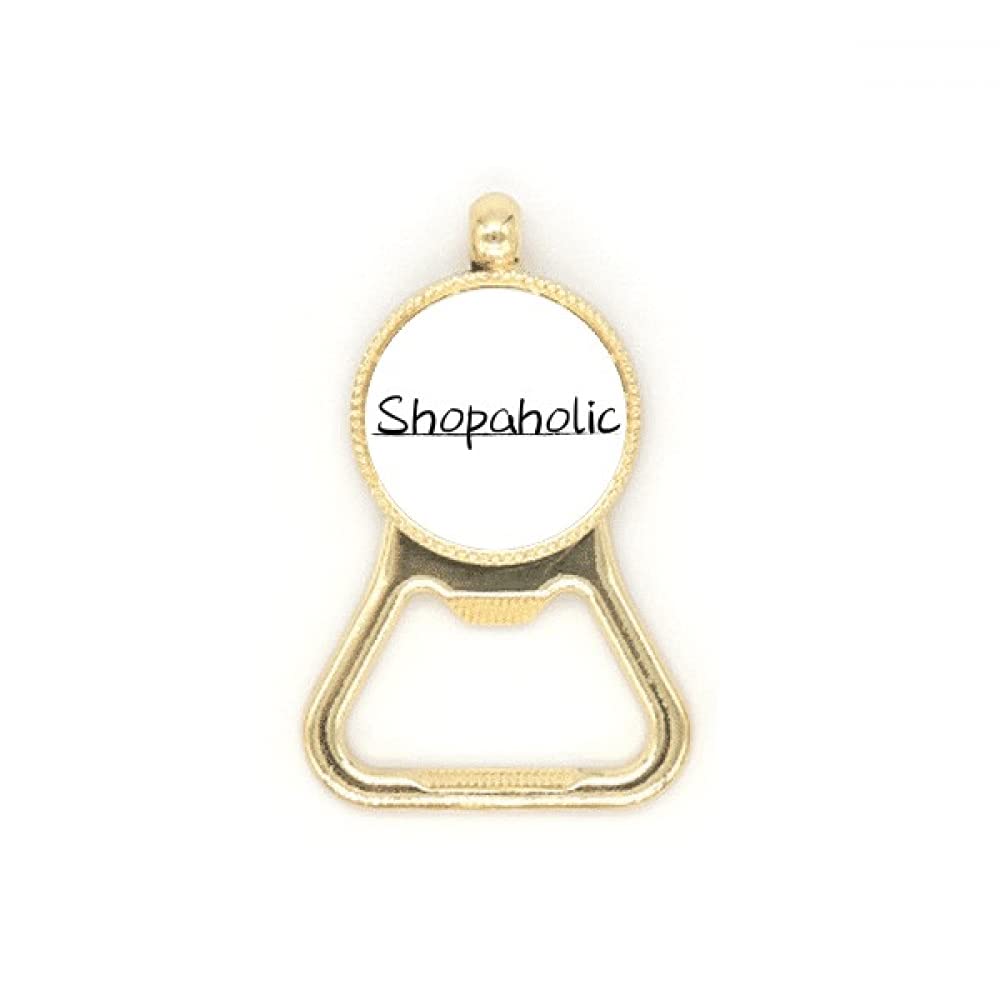 Porte-clés Shopaholic en acier inoxydable - Bijou de sac et pendentif métallique gravé