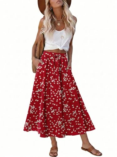 Magritta Women's Midi Skirt Summer Causal 2026 Trendy Elastic High