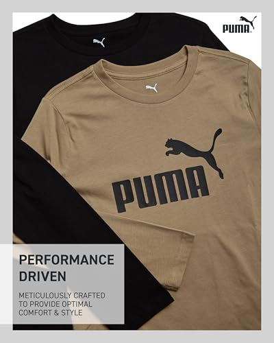 PUMA Boys Long Sleeve Shirts - 2 Pack Athletic Youth Crew Neck Performance Activewear Boys T Shirts for Kids (8-20)3