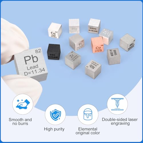 Image of 0.39 inch Lead Metal Element Cube 10MM Density Cubes 99.99% High Purity, Periodic Table of Elements Collection for Element Collections Hobbies, Pure Lead Cube(Pb 0.39 Inch)