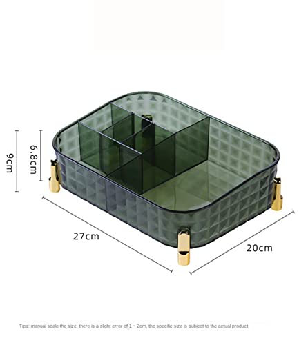 Image of House of Quirk Acrylic Transparent Rectangular Decorative Tray, Vanity Tray, Bathroom Tray For Jewelry, Perfume, Coffee, Candle, Cosmetic (Green)