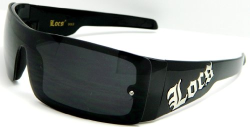 Locs Brand Single Lens Sunglasses with Black Out Lenses and Locs Emblem on St...