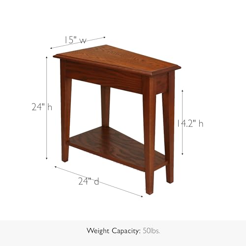 Image of Leick Home Haven Ridge Wedge End Table, 15 inch, Medium Oak