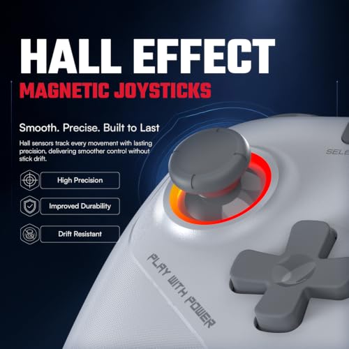 Image of EvoFox Elite S Gaming Controller for PC, 1000Hz Polling Rate, Hall Effect Joysticks, Programmable Macro Buttons, Sniper Mode, Turbo & Auto Turbo Mode, Dual Vibration, RGB Lighting, 1.8m Cable, Grey