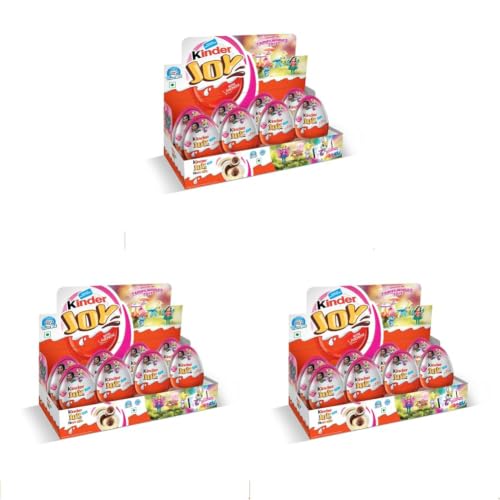 Image of Kinder Joy Chocolate Snack with Surprise, Pink, 20g X 8N :160 g (Pack of 3)