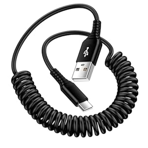 Android Auto USB C Cable for Car Retractable iPhone 15 Charger Cord USB to USB C Coiled Cell Phone Power Cord 3FT for iPhone 15/15 Pro Max/15 Plus, Samsung Galaxy S24 A15 A54 A14 A53 A23 S23 S22 S21