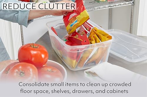 Rubbermaid Cleverstore Home/Office 6 Quart Clear Plastic Storage Tote Container Box Bin with Lid for Garage or Basement, (12 Pack) - image 7