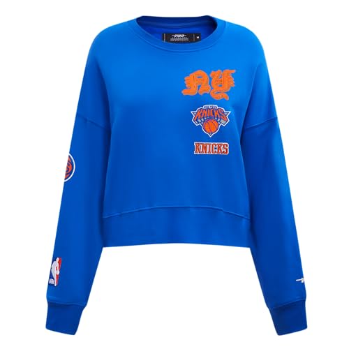 Sudadera de Cuello Redondo NBA Pro Standard W Old English XL Azul