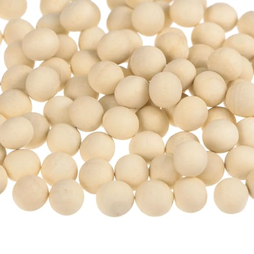 sourcing map 100 Piezas Bolas de Madera Redondas de 6 mm de Diámetro, Cuentas de Madera Maciza Sin Terminar, Pequeñas Bolas Naturales para Manualidades yAdornos Artísticos