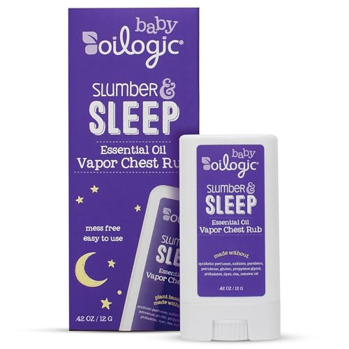 Image of Oilogic Slumber & Sleep Chest Vapor Rub Essential Oil for Babies & Toddlers - Gentle Essential Oils Soothe & Calm the Senses - Pediatrician-Tested, Safe for Baby, Mess-Free Application, .42 Oz