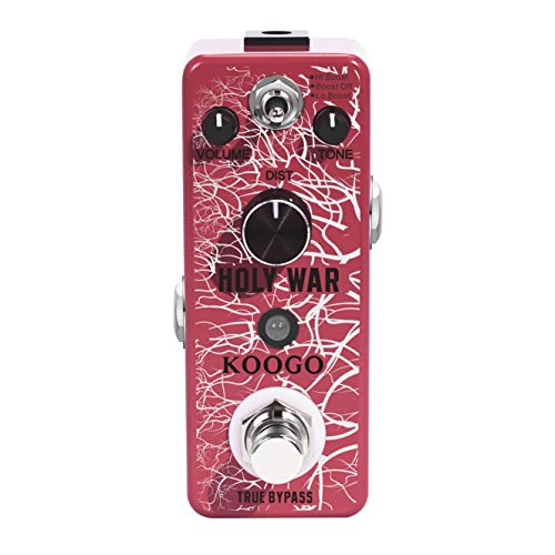 Koogo Heavy Metal Distortion Pedal Holy War Effect Pedals for Electronic Guitar Bass with 3 Modes Hi Boost/Low Boost/Boost Off True Bypass