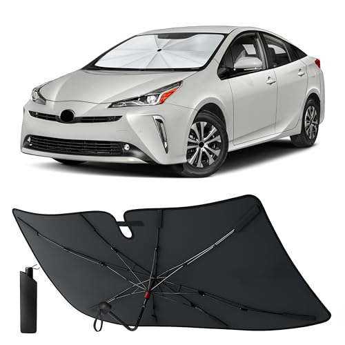 Image of EcoNour Foldable Windshield Sun Shade Window Tint Fit for 2021-2024 2025 2026 Toyota Prius Hatchback Sunshade, Front Car Window Shades Sun Visor, UV Protection, Heat Blocker, Car Accessories