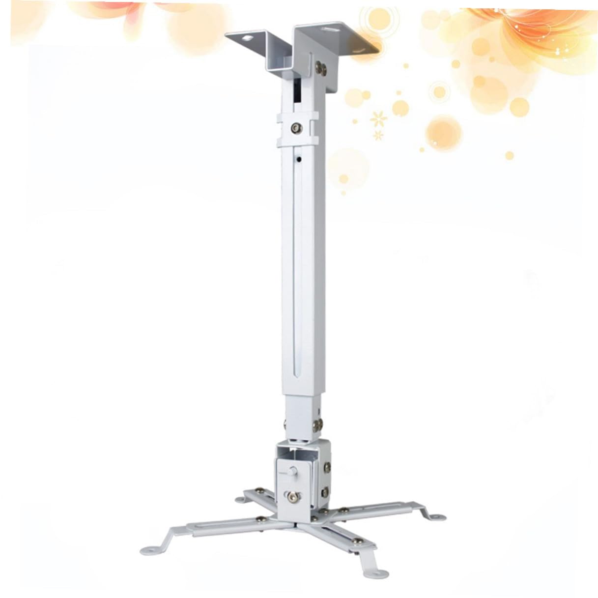 Cabilock Supporto Orientabile Bianco a per da e Ferro Proiettore Soffitto 15kg Bracci Regolabili Inclinazione Capacità Fino per Installazione Proiettori