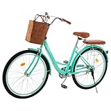 MOVE NEON | Bicicleta Urbana Rodada 26 VINTA – con Canasta Frenos De Pinza – Marco De Acero –...