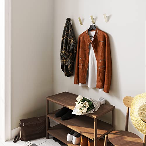 Gold Wall Coat Hat Hanger - Brass Bath Robe Towel Hook - Set Of 3 Hooks - Bathroom Decorative Accessories Rack #TOP4