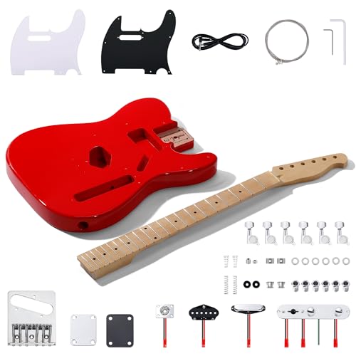 leo jaymz diy tl style electric guitar kitsspray-painted mahogany bodymaple neck including all components tl carnival red