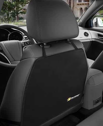 TIKE SMART Luxury Clean-Edge Kick Mat - Tapered Design Seat Back Protector and Seat Cover with Invisible Strap and Stiff Edging (1 Mat)