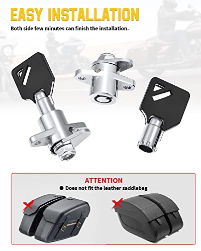 Anonemoto Saddlebag Locks, 2 Locks And 2 Keys Set Compatible For Harley Davidson 1993-2013 Electra Glide Ultra Classic Street Glide Road Glide Road King #TOP4