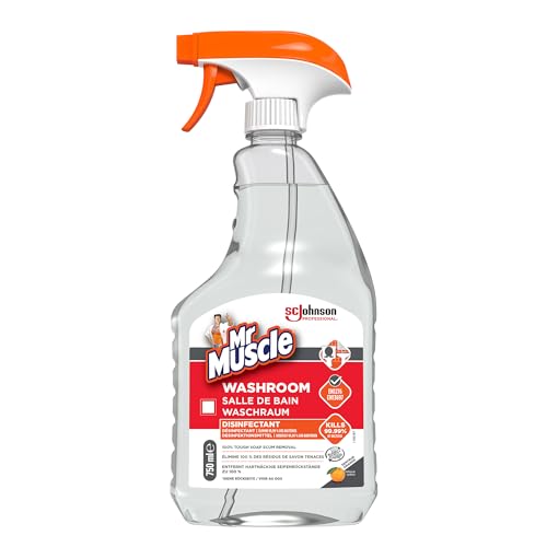 SC Johnson Professional Mr Muscle Washroom Cleaner Removes Soap Scum & Limescale Fresh Citrus Hospital Grade 750ml Spray for Professional Use Only