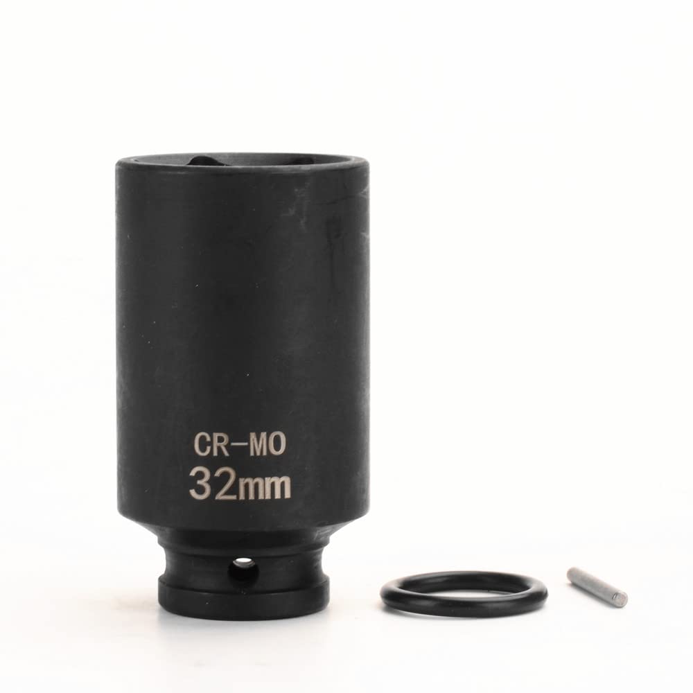 FLZOSPER 1/2 Inch Drive x 32 mm Deep 6-Point Impact Socket?42 CR-MO