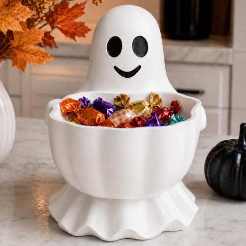 ENJOLLY Halloween Decor Cute Ghost Candy Bowl...
