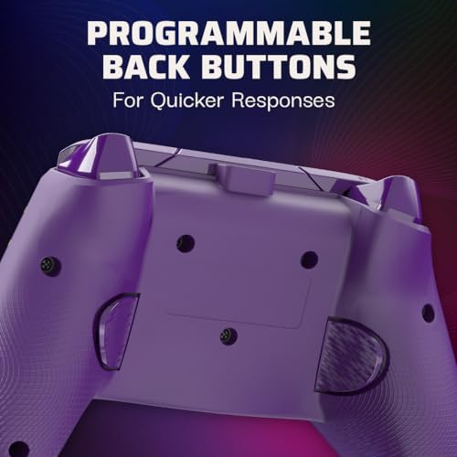 Image of PDP Gaming Afterglow Wave Enhanced Wired Controller for Xbox Series X|S, Xbox One, Windows 10 /11 PC, Advanced Programmable Gamepad, Customizable Lighting, Licensed by Microsoft, Companion App: Purple