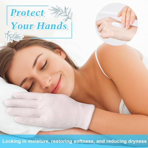 Neerow 12 Paar Baumwollhandschuhe Weiß, Wiederverwendbare Handschuhe Baumwolle, Waschbar Flexibel Stoffhandschuhe für Kosmetik, Hausarbeit, Service, Spa, Schmuckpflege (24 cm)