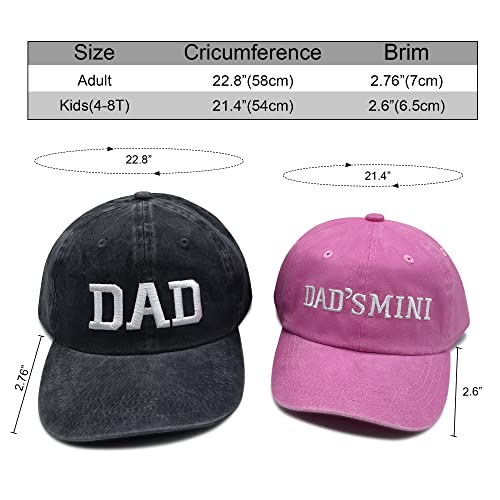 Embroidery Daddys Little Girl Cute Matching Caps, Set Of 2 Dad And Mini Hats, Funny Adjustable Cotton Daddy & Daughter Hats, Sun Protection Embroidery Caps Pink Black Dad Mini #TOP6