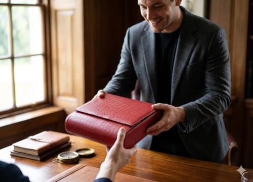 Image of essart Luxury Watch Storage Case - Premium Leather Organizer Box for Exclusive Timepieces, Elegant Display & Protection for Collectors (WR-101-XV-Maroon)