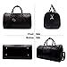 Weekend Travel Duffel Bag Waterproof Tote Weekender Bag Leather Overnight Bag Luggage Carry On Sports Bag Gym Bag for Men&Women (Black)