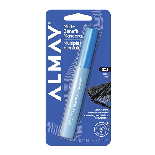 Almay Multi-Benefit Mascara, Volumizing + Lengthening, Hypoallergenic, 502 Black