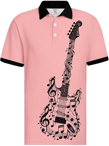 Image of PAGYMO Funny Golf Shirts for Men Crazy Printed Pattern Novelty Moisture Wicking Performance Mens Polo Shirt