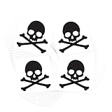 Skull & Crossbones Temporary Tattoos/Black/Perfect for Pirate Themed Events - Halloween - Sporting Events/Skin Safe/Removable (48-Pack)