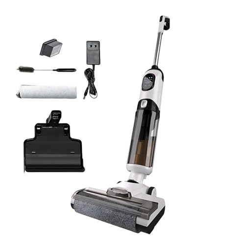 Combo Aspiradora Y Fregona Inalámbrica Todo En Uno, Limpieza De Madera, Baldosas Y Alfombras, Motor Sin Escobillas, Autolimpiante con Un Clic, Limpieza Borde a Borde Standard