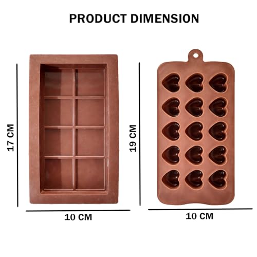 Image of Signamio 2 Pcs Chocolate Mould Set - Heart Shape & Kunafa Shape Silicone Moulds - Premium Chocolate Silicone Mould for Baking & Crafting