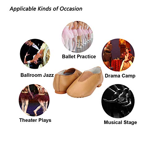 Msmax Leather Jazz Dance Shoes Womens Slip On Practice Teaching Shoe Brown 8 M Us Women #TOP4