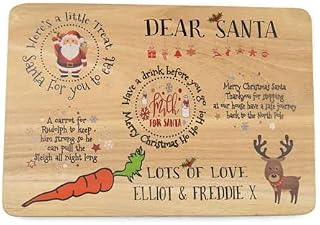 Feature Wall Art Christmas Eve/Solid Wooden Santa treat plate, platter board, place mat (Personalised)