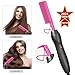 Hot Comb Hair Straightener Pressing Combs - Ceramic Electric Hair Straightening Comb, Curling Iron for Natural Black Hair Beard Wigs Holiday Gift - Pink