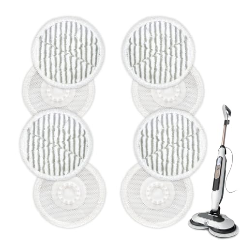 Image of VIEWALL Replacement Steam Mop Pads for Shark S8201 S8000 S8001 S8200 S820 S7001 S7201 S7000 S7005 S7020 S7001 S7020 7001 S7201 7003 Steam Scrub Steam Mop, Dirt Grip Soft Scrub Pads 8 Pack