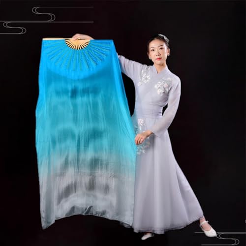 Éventail de danse en soie synthétique main droite 180 cm accessoire