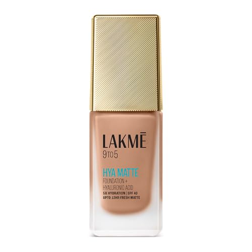 Image of Lakme 9to5 Hya Matte Foundation + Hyaluronic Acid Neutral Honey - 25ml