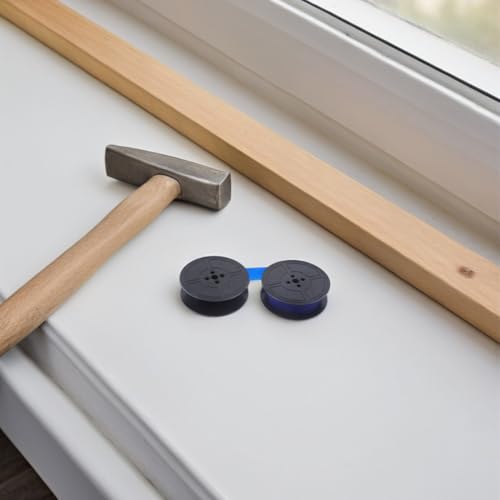 Cinta de tinta para máquina de escribir antigua con doble carrete azul de 4 piezas 5