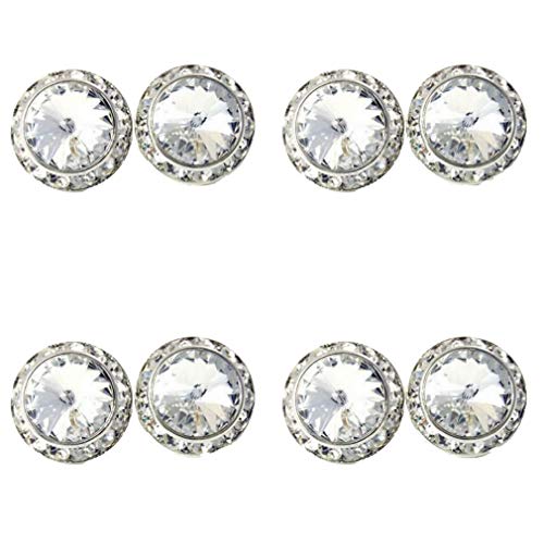 DOLON 4 Pairs 17mm Round Shaped Acrylic Stone Crystal Post Earring Studs Jewelry Gift for Women Bridal Wedding Casual Stage Everyday Wear Jewelry