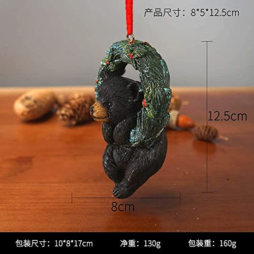 Youfine YOUFINE-HANGING DECOR-RACCOON Xmas Mini Animal With Wreath Hanging Decor thumb #5